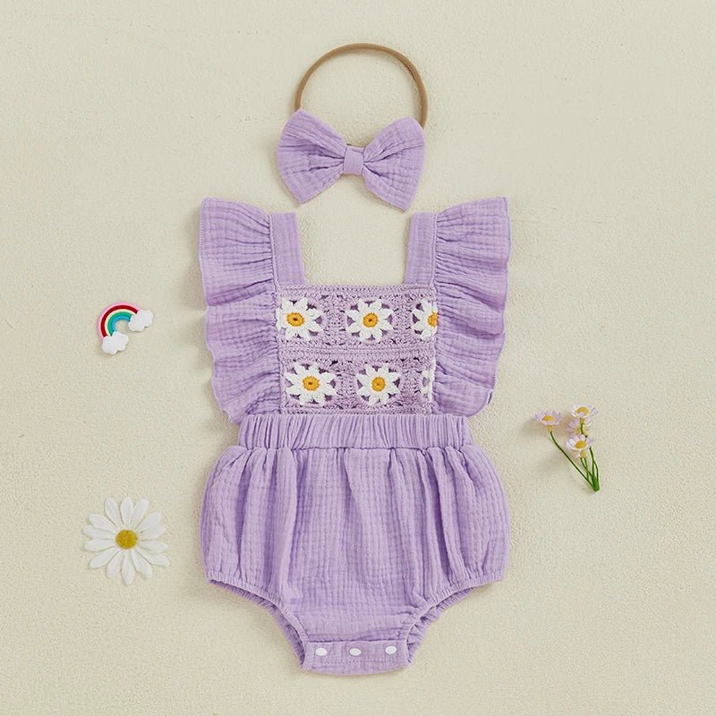 Crochet Daisy Romper - The Ollie Bee