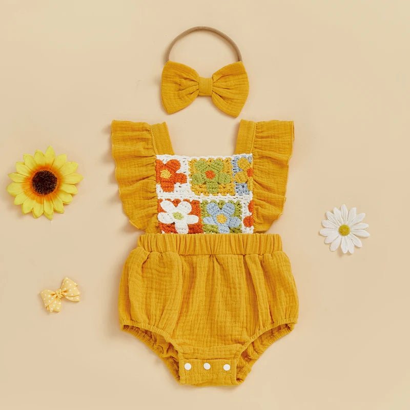 Crochet Daisy Romper - The Ollie Bee