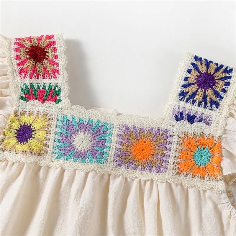 Crochet Strap Flutter Romper - The Ollie Bee