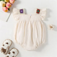 Crochet Strap Flutter Romper - The Ollie Bee