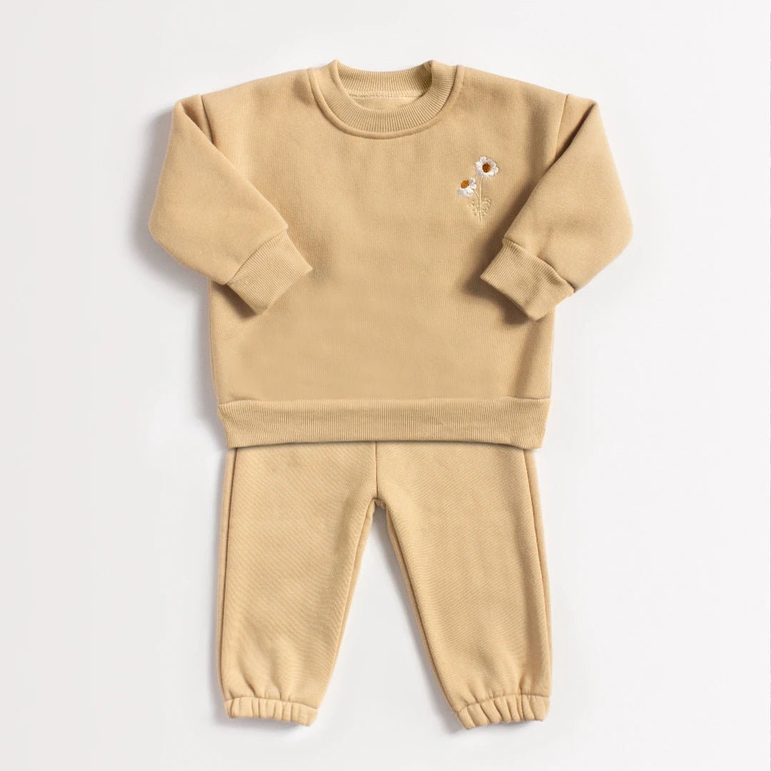 Daisy Embroidered Jogger Set - The Ollie Bee