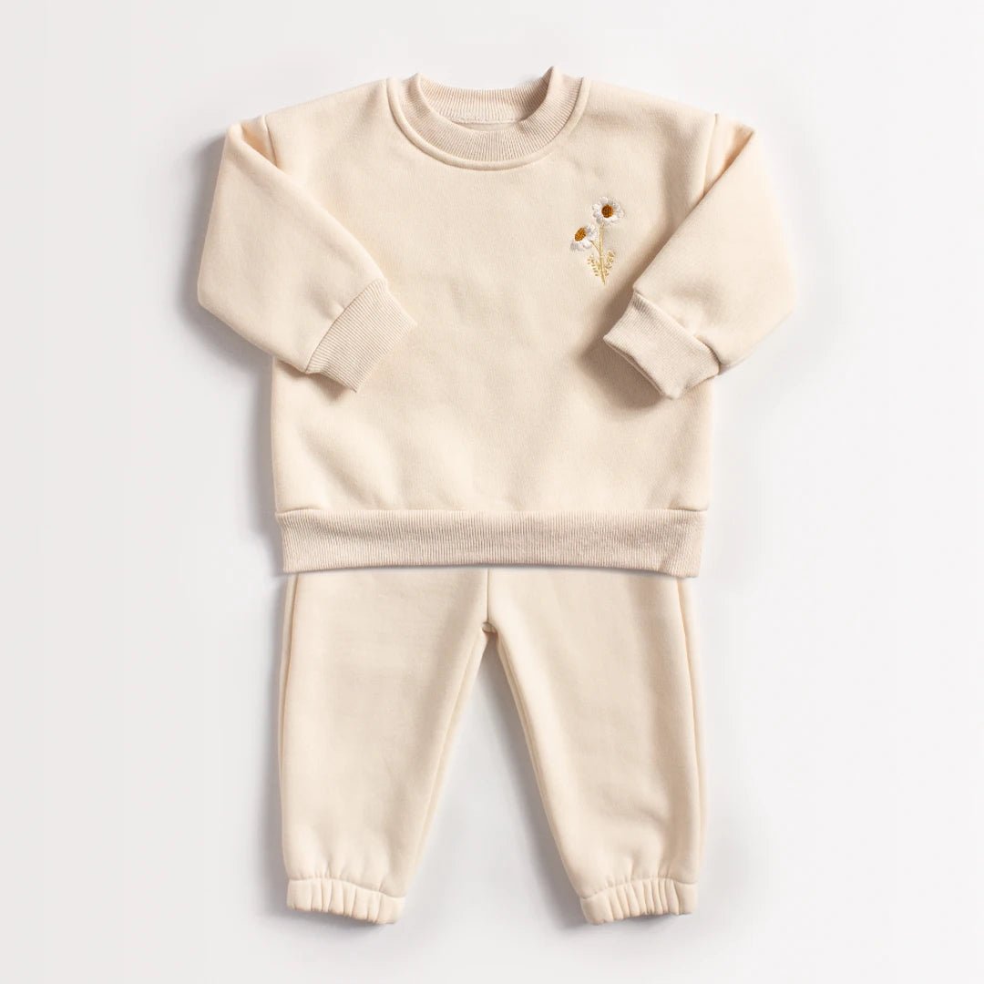 Daisy Embroidered Jogger Set - The Ollie Bee