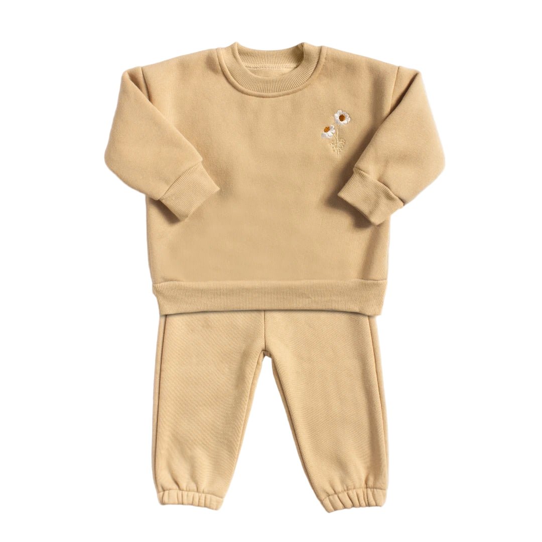 Daisy Embroidered Jogger Set - The Ollie Bee