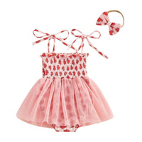 Doily Heart Tulle Onesie and Bow - The Ollie Bee