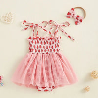 Doily Heart Tulle Onesie and Bow - The Ollie Bee