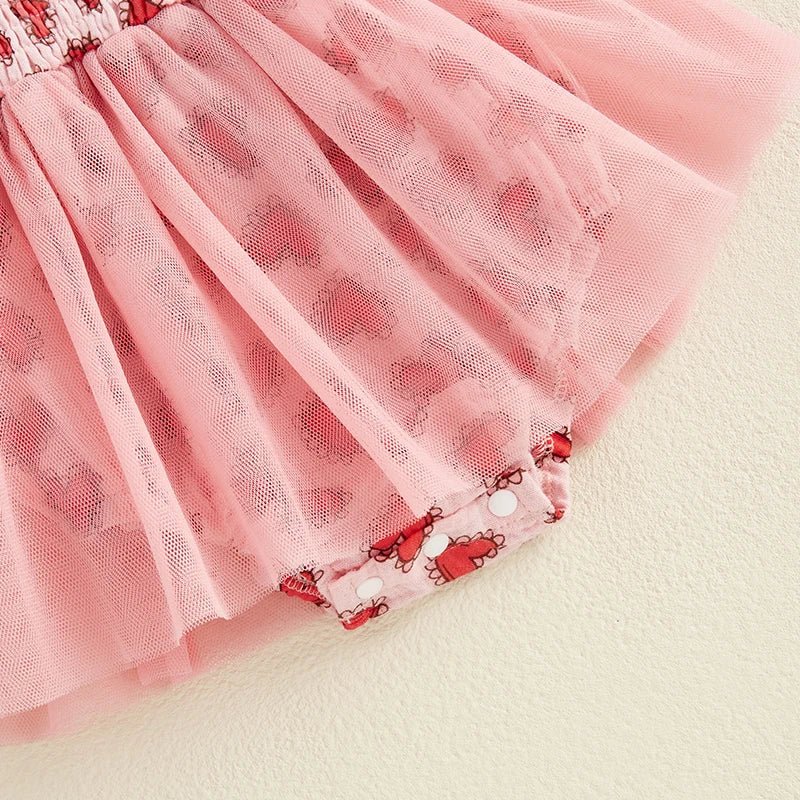 Doily Heart Tulle Onesie and Bow - The Ollie Bee