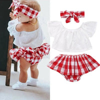 Eyelet Plaid Set - The Ollie Bee