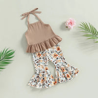 Floral Flare Pant Halter Set - The Ollie Bee