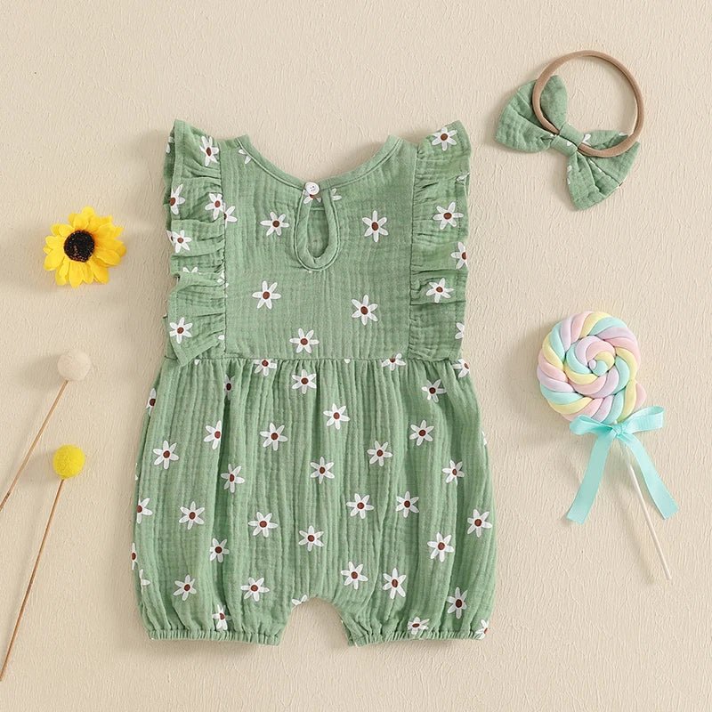 Floral Fly Sleeve Shortsie - The Ollie Bee