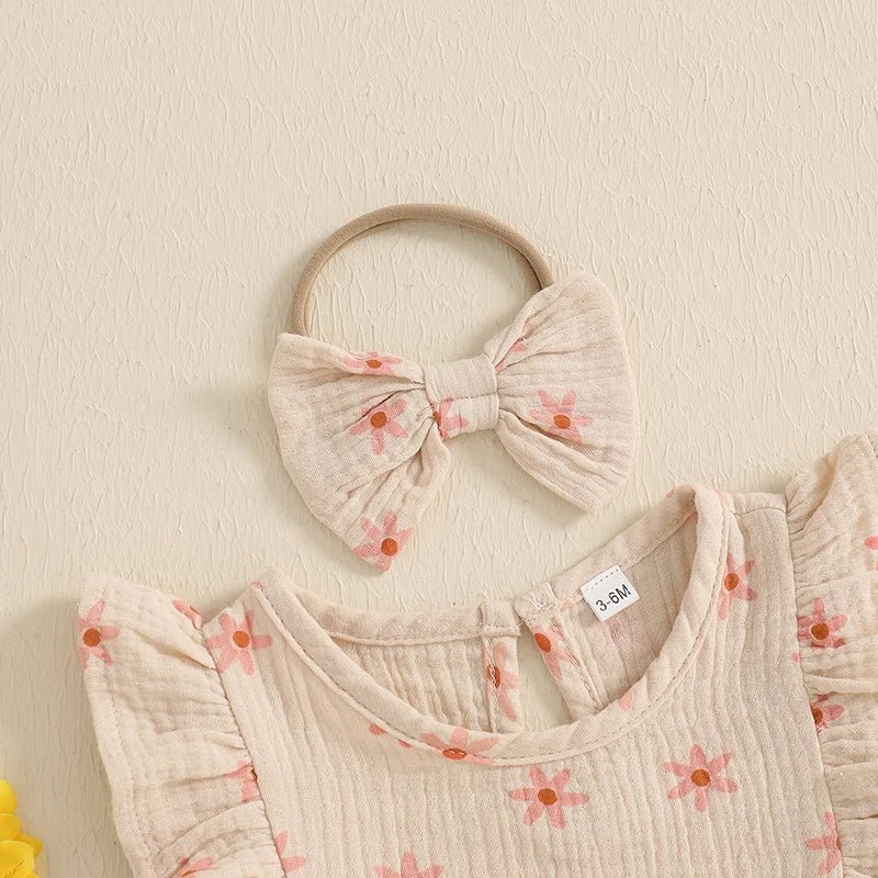 Floral Fly Sleeve Shortsie - The Ollie Bee