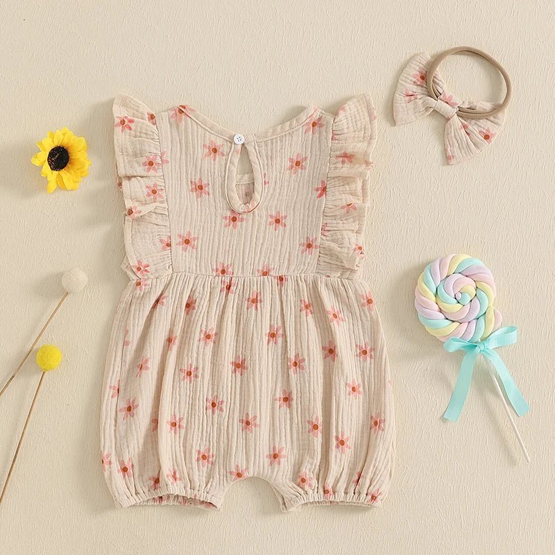 Floral Fly Sleeve Shortsie - The Ollie Bee