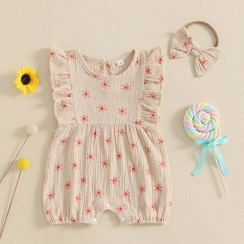 Floral Fly Sleeve Shortsie - The Ollie Bee