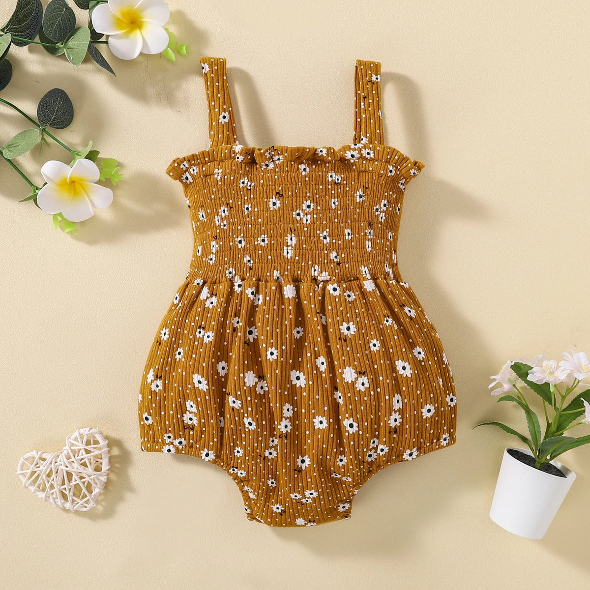 Flower & Dot Bow Onesie - The Ollie Bee