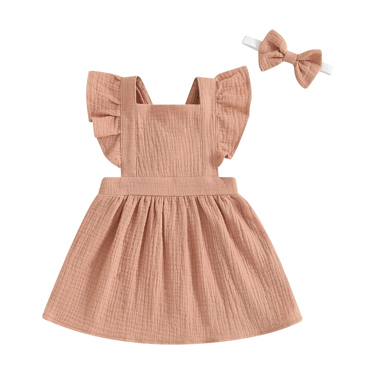 Fly Sleeve Square Neck Dress with Headband - The Ollie Bee
