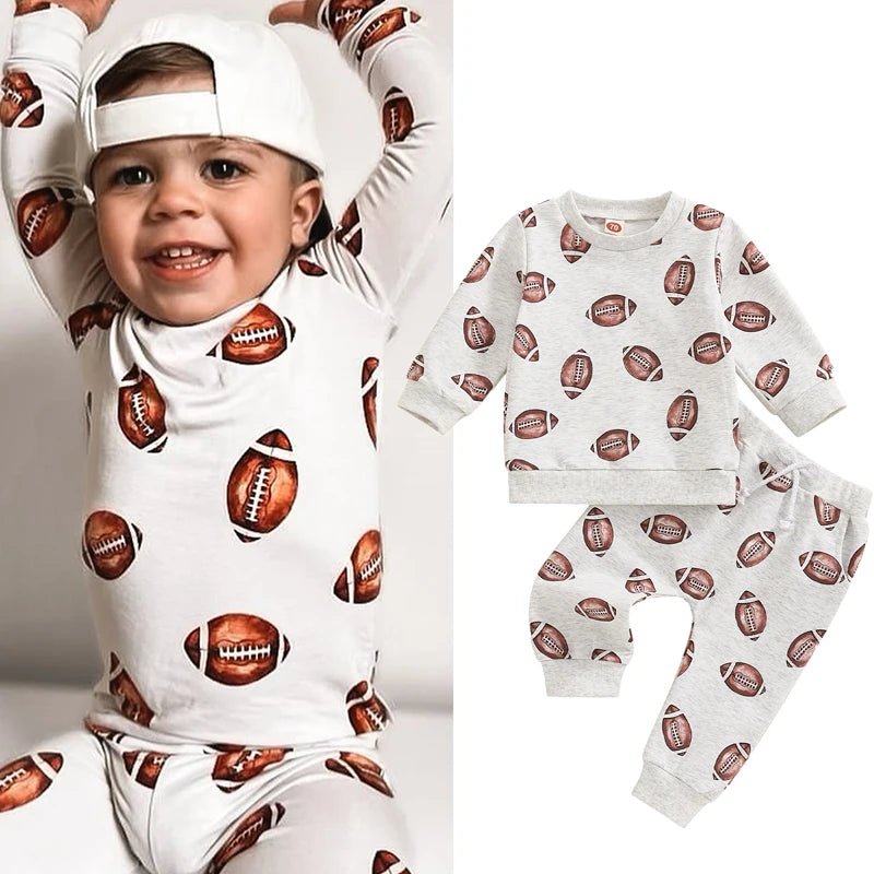 Football All Over Print Sweatsuit - The Ollie Bee