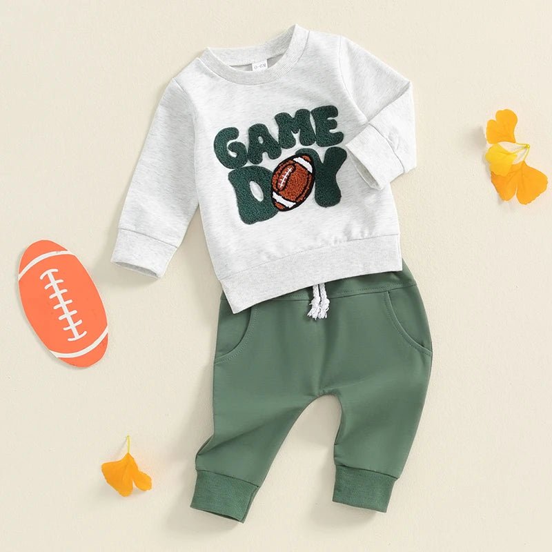 Game Day Embroidered Sweatsuit - The Ollie Bee
