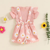 Gerber Daisy Overalls Set - The Ollie Bee