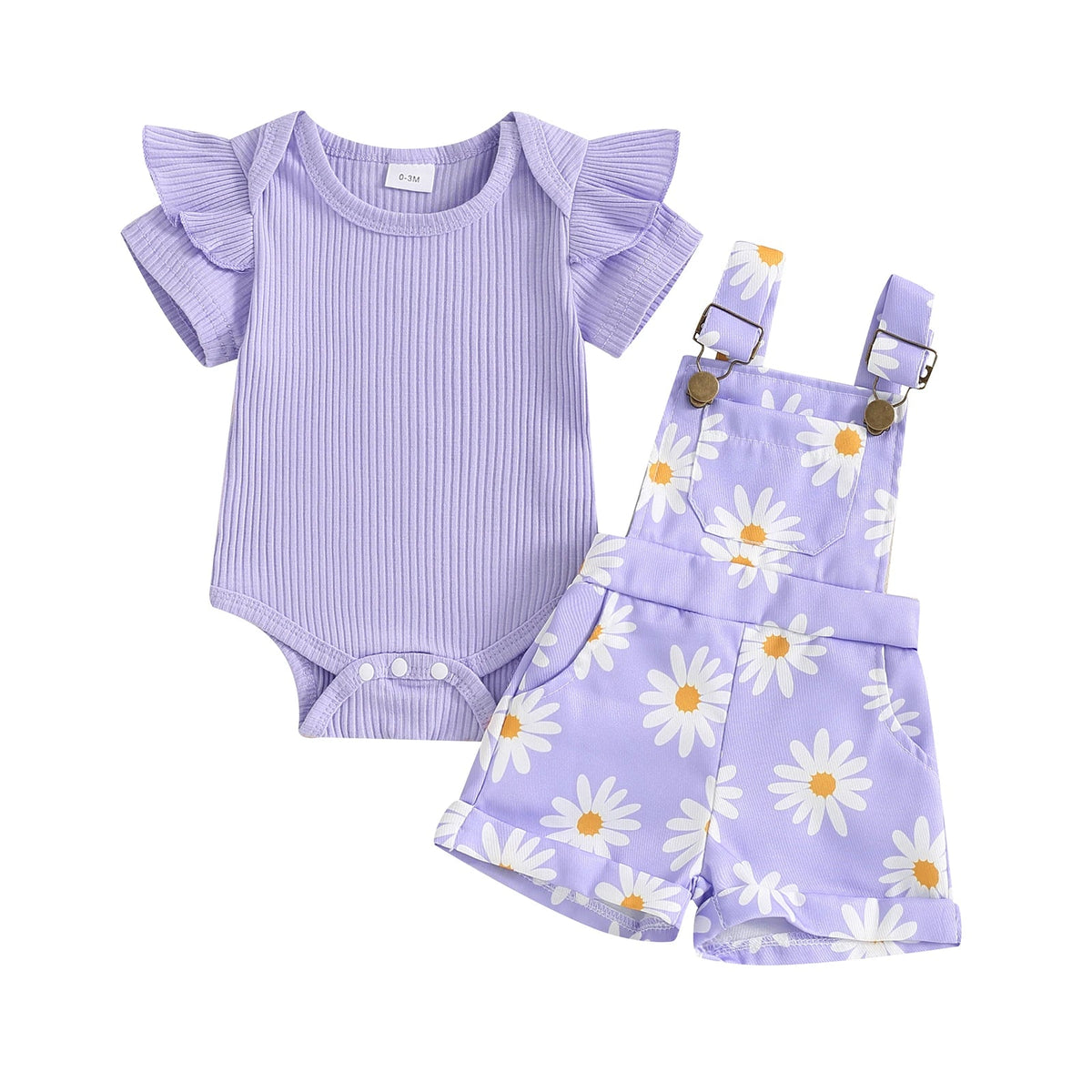 Gerber Daisy Overalls Set - The Ollie Bee