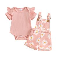 Gerber Daisy Overalls Set - The Ollie Bee