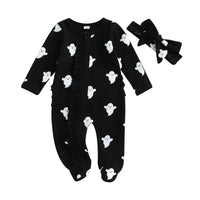 Ghost Ruffles Footie - The Ollie Bee