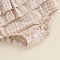 Gingham Ruffle Onesie and Bow - The Ollie Bee