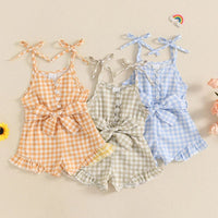 Gingham Ruffle Romper - The Ollie Bee