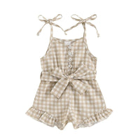 Gingham Ruffle Romper - The Ollie Bee