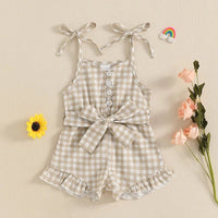 Gingham Ruffle Romper - The Ollie Bee