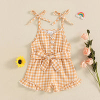 Gingham Ruffle Romper - The Ollie Bee