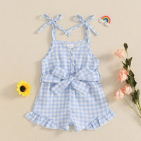 Gingham Ruffle Romper - The Ollie Bee