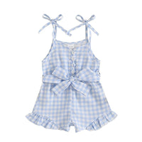 Gingham Ruffle Romper - The Ollie Bee