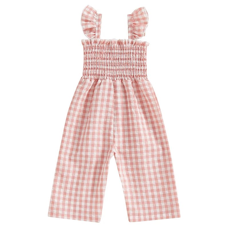 Gingham Smocked Jumpsuit - The Ollie Bee