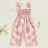 Gingham Smocked Jumpsuit - The Ollie Bee