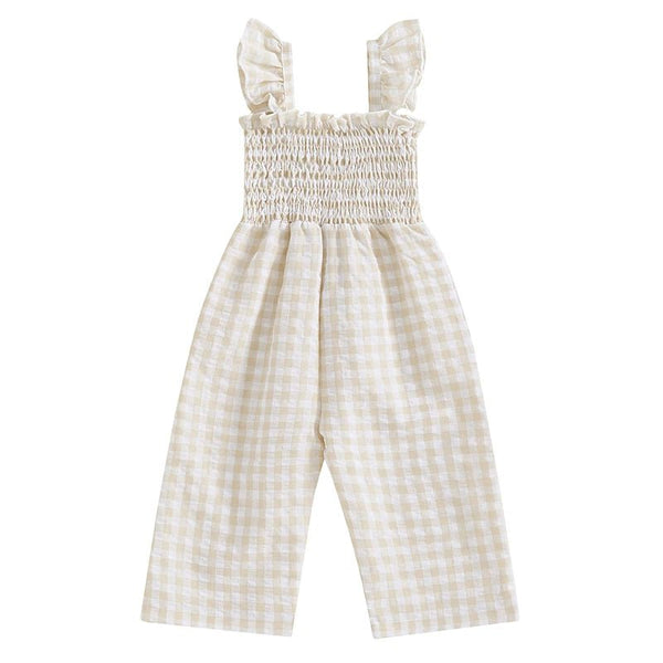 Gingham Smocked Jumpsuit - The Ollie Bee
