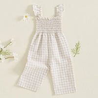 Gingham Smocked Jumpsuit - The Ollie Bee