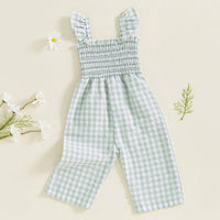 Gingham Smocked Jumpsuit - The Ollie Bee