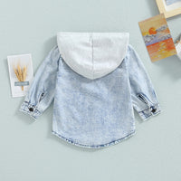Hooded Denim Overshirt (Fast Ship) - The Ollie Bee