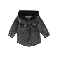 Hooded Denim Overshirt (Fast Ship) - The Ollie Bee