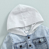 Hooded Denim Overshirt (Fast Ship) - The Ollie Bee