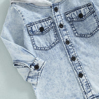 Hooded Denim Overshirt (Fast Ship) - The Ollie Bee