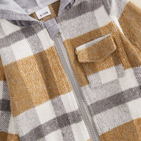 Hooded Flannel Zip Up Set - The Ollie Bee