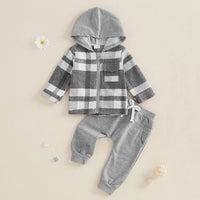 Hooded Flannel Zip Up Set - The Ollie Bee