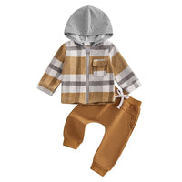 Hooded Flannel Zip Up Set - The Ollie Bee