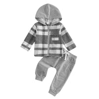 Hooded Flannel Zip Up Set - The Ollie Bee