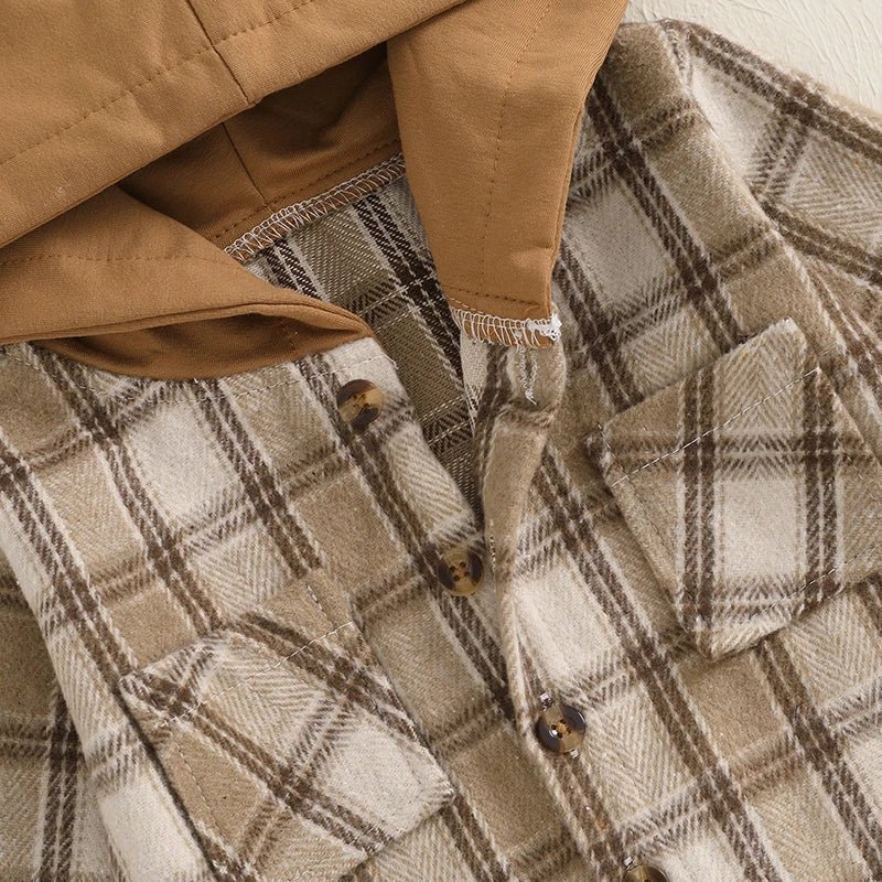 Hooded Plaid Jacket - The Ollie Bee