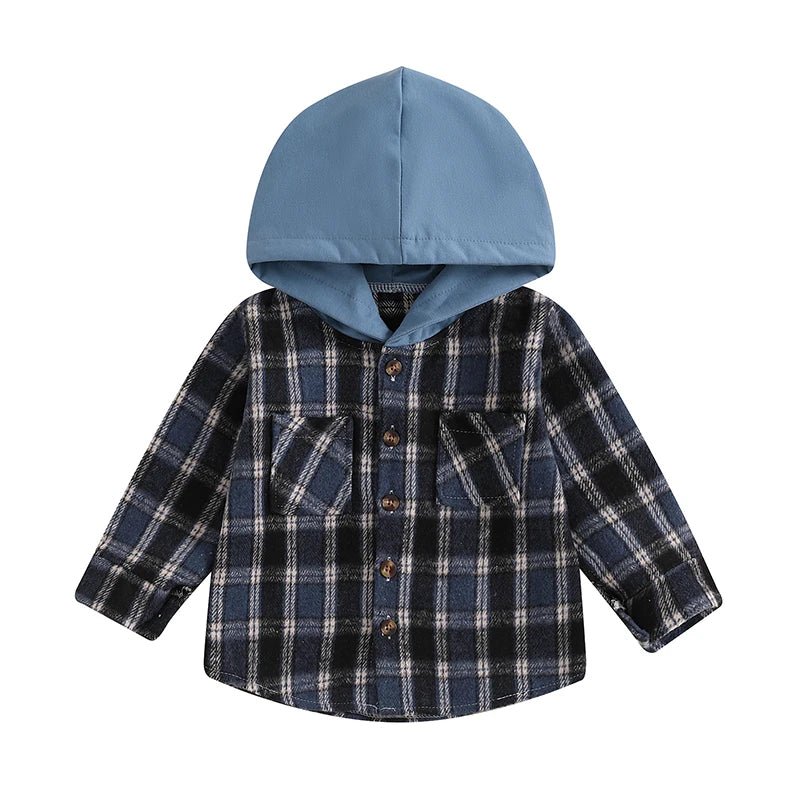 Hooded Plaid Jacket - The Ollie Bee