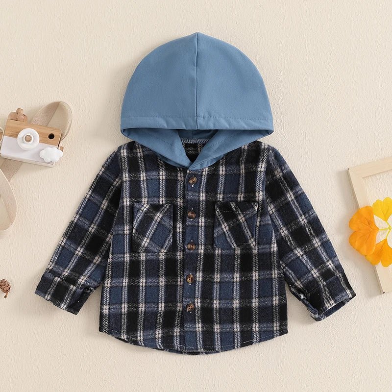 Hooded Plaid Jacket - The Ollie Bee