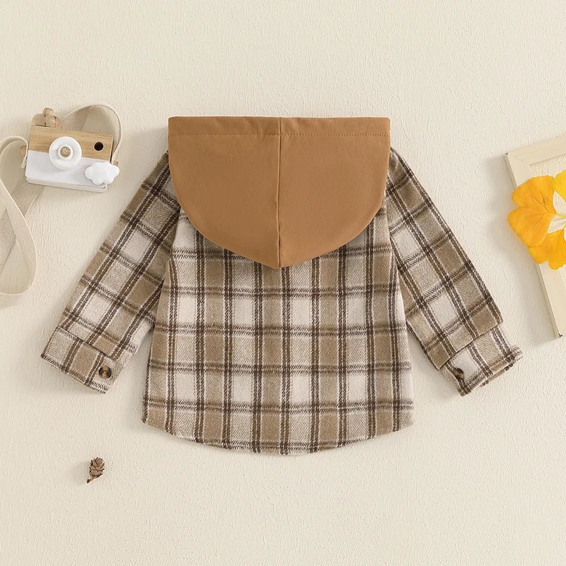 Hooded Plaid Jacket - The Ollie Bee