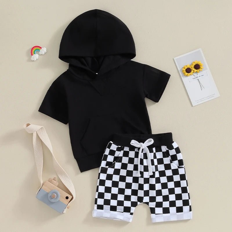 Hooded Short Sleeve Checker Set - The Ollie Bee