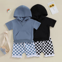 Hooded Short Sleeve Checker Set - The Ollie Bee